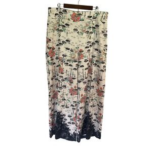 Misa Hylton for INC Floral Wide Leg Satin Pants Elastic Waist XXL
